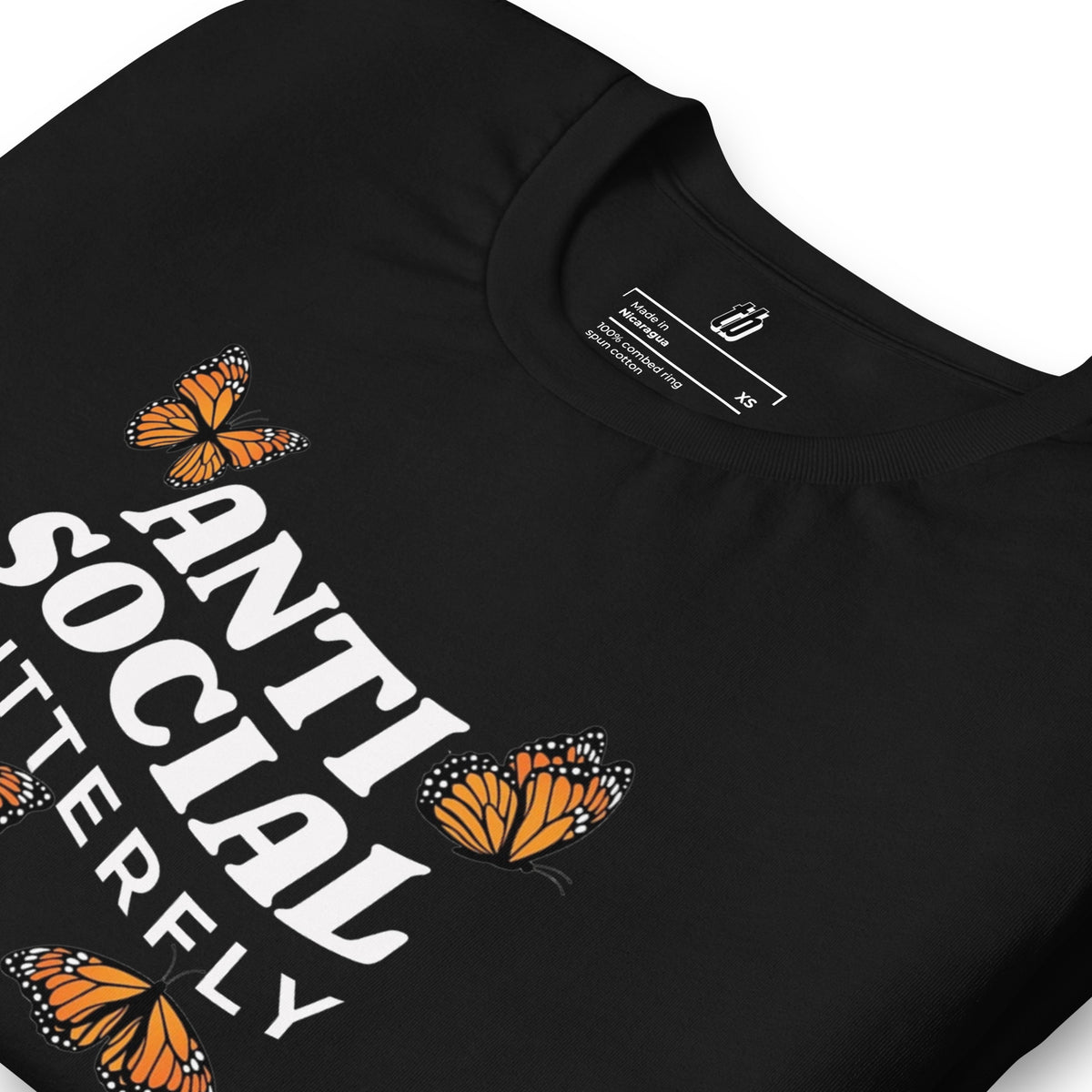 Antisocial Butterfly T-Shirt - Black - Teebop