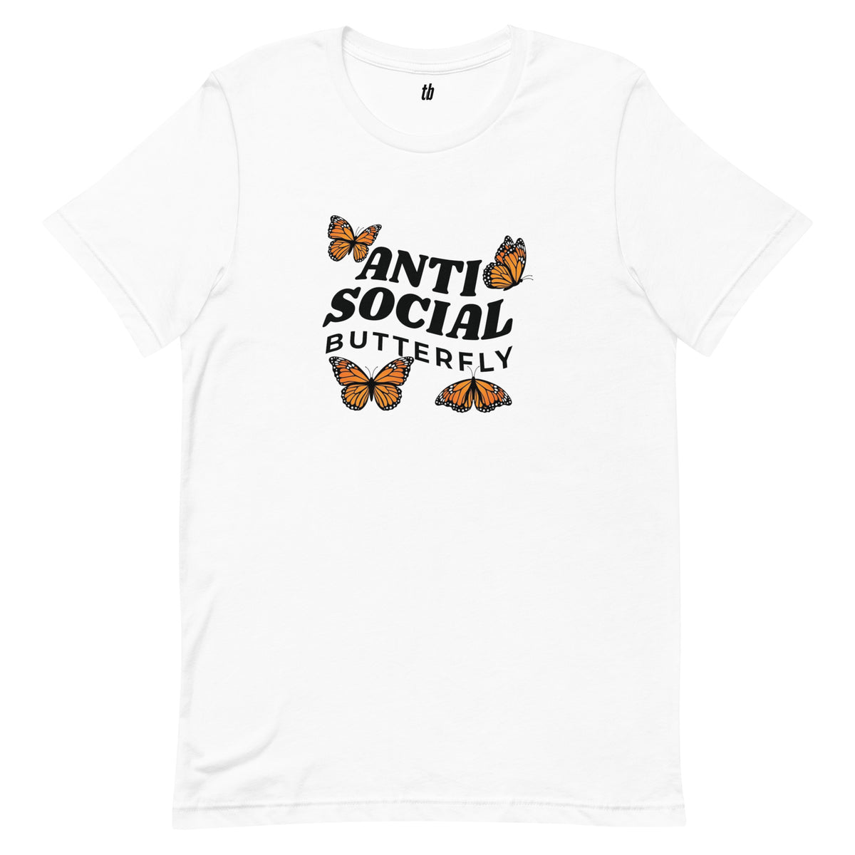 Antisocial Butterfly T-Shirt - White - Teebop