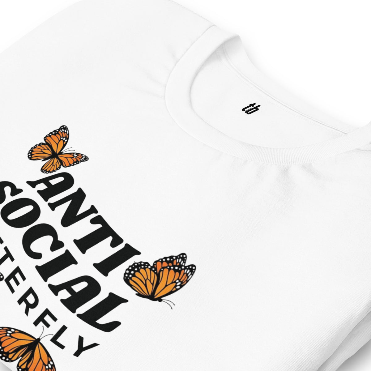 Antisocial Butterfly T-Shirt - White - Teebop